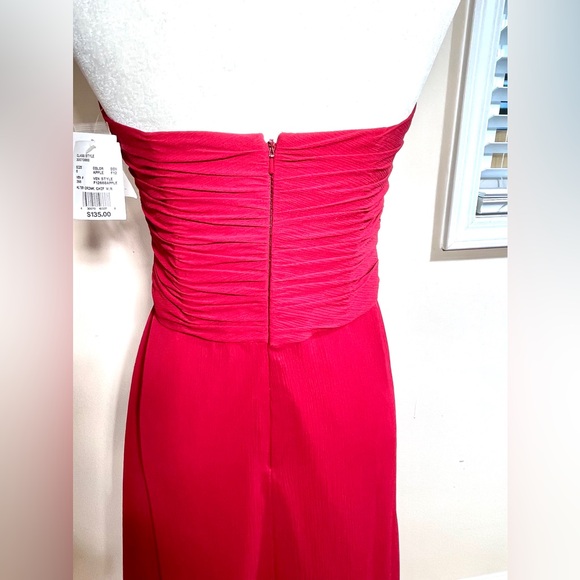 NWT David’s Bridal Halter Long Formal/Ball Prom Dress Gown Red Womens Sz 6 - Picture 8 of 14